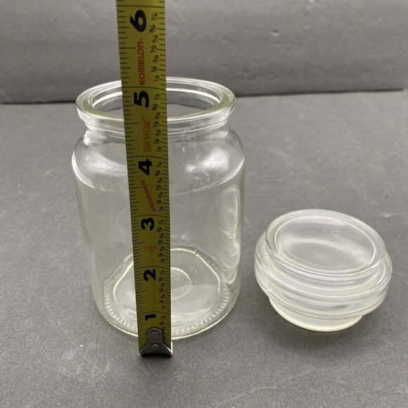 Vintage Round Apothecary Jar Storage Canister Lid 5.5" Tall Tight Seal - Picture 4 of 9
